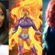 From left to right: Naomi Campbell at the Global Citizen Festival: Mandela 100 press conference, Starfire on the cover of Starfire #6, and Anna Diop in DC Universe’s Titans.